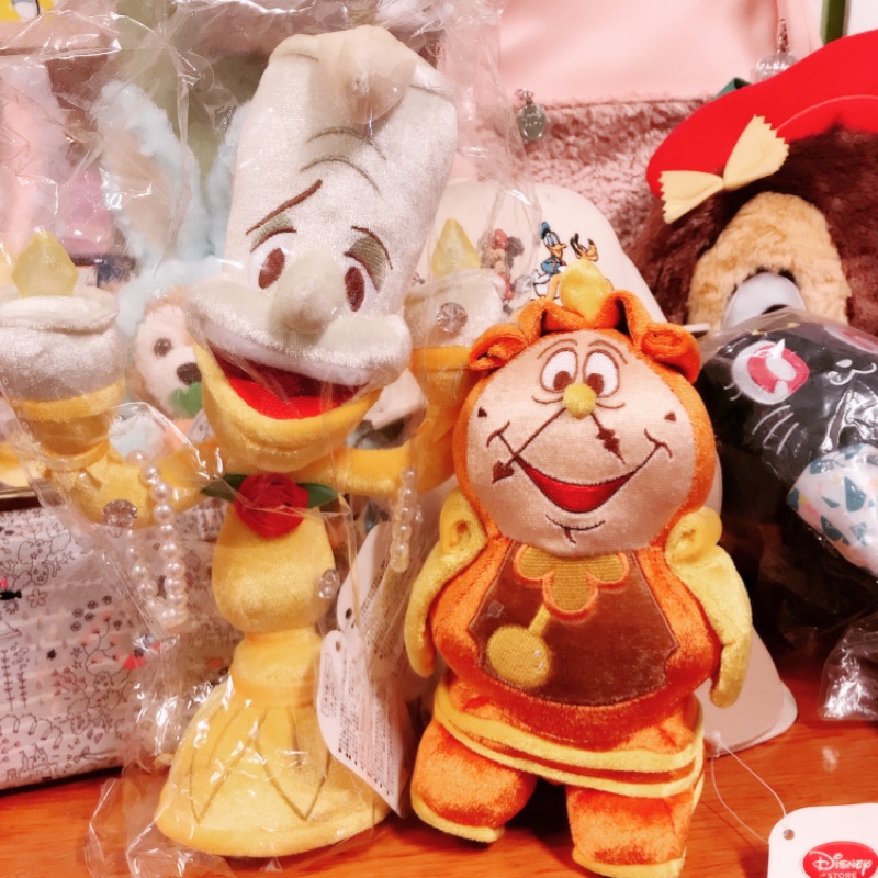 Disney 日本東京迪士尼 期間限定 美女與野獸 蠟燭 燭台 盧米亞 時鐘 葛士華 娃娃