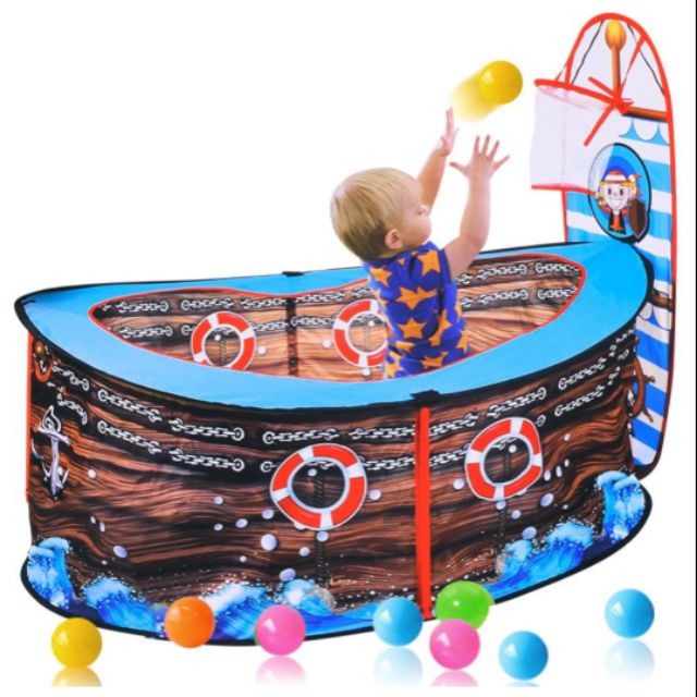 現貨✔️海盜船遊戲屋室內球池帳篷 投籃遊戲 海洋球池 兒童帳篷