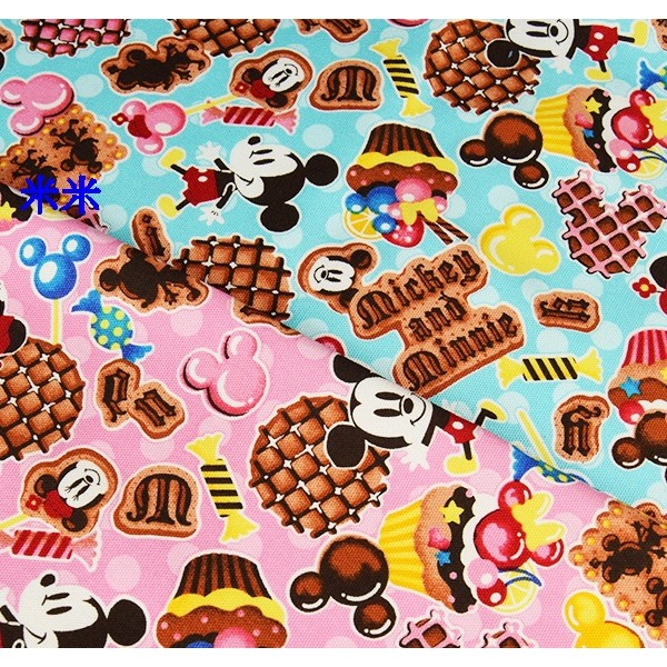 可作水洗式口罩套－現貨--米米-迪士尼Disney Micky米奇米妮&amp;巧克力鬆餅圖案棉布-日本製-日本限定款-粉