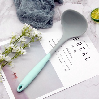 創意 雙色 矽膠 湯勺 食品級 廚具 一體式 勺子【台灣現貨】