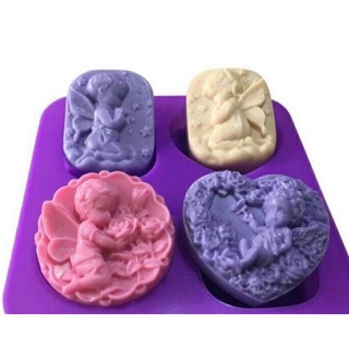 加厚 4孔 天使模具 組合模具 皂模 矽膠模 手工皂 香磚 防蚊磚 造型矽膠模具 天使 模具