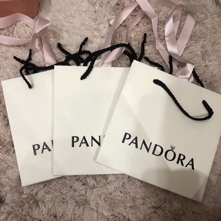潘朵拉PANDORA 名牌紙袋小 附緞帶