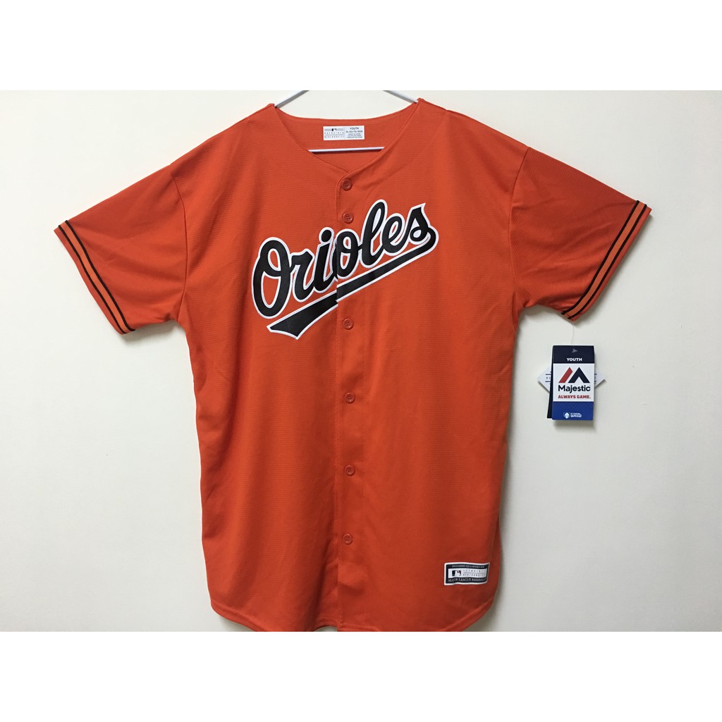 MLB 美國職棒大聯盟 巴爾的摩金鶯隊 橘色 棒球衣 青年版 Majestic Baltimore Orioles
