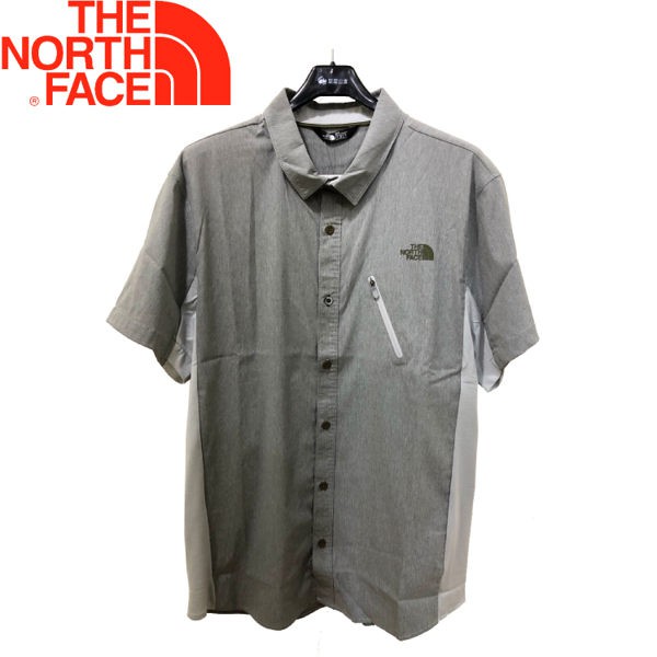 【The North Face 男款 短袖襯衫《淺灰》】NF0A2SMT/快乾透氣/排汗襯衫/運動襯衫/悠遊山水