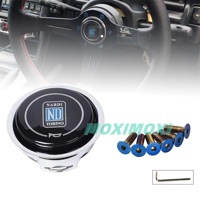 ND汽車改裝方向盤中心按鈕 通用鈦仔烤藍賽車轉向盤螺絲 按鈕
