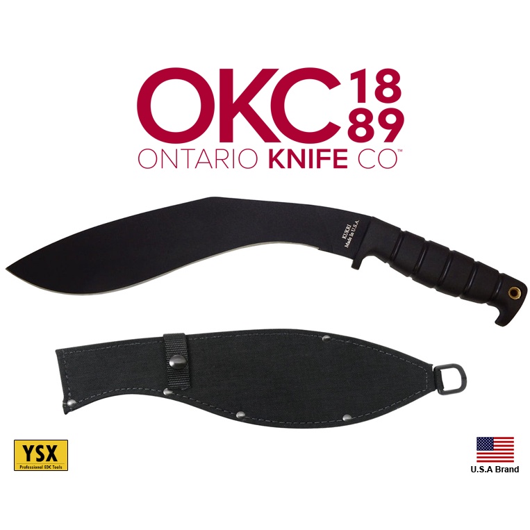美國Ontario直刀砍刀Kukri廓爾克1095高碳鋼Karton握柄附刀袋,美國製造【OKC6420】