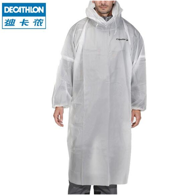 迪卡儂 護外雨衣 半透明長款 男女登山雨衣 成人護外旅遊雨衣CAPERLAN