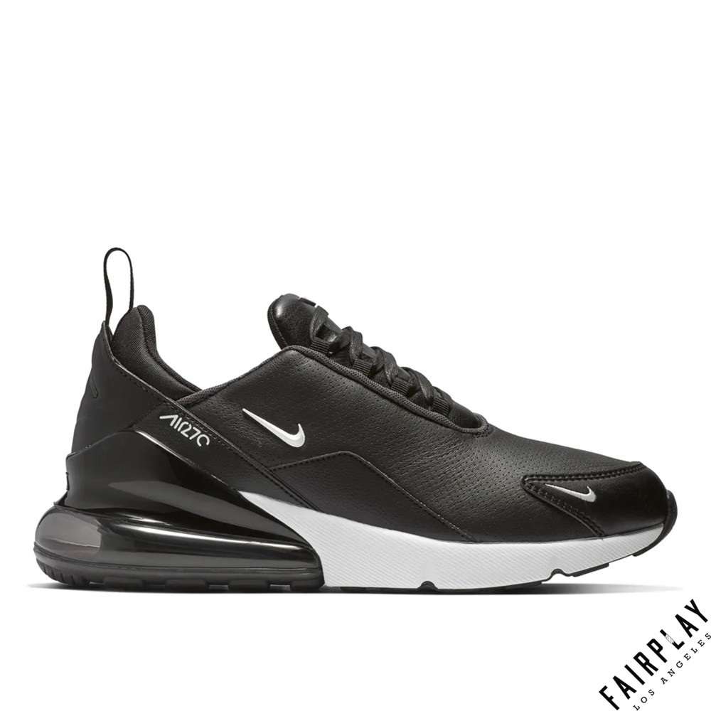 Nike Air Max 270 黑 男鞋 皮革 氣墊 輕量 運動鞋 慢跑鞋 BQ6171-001