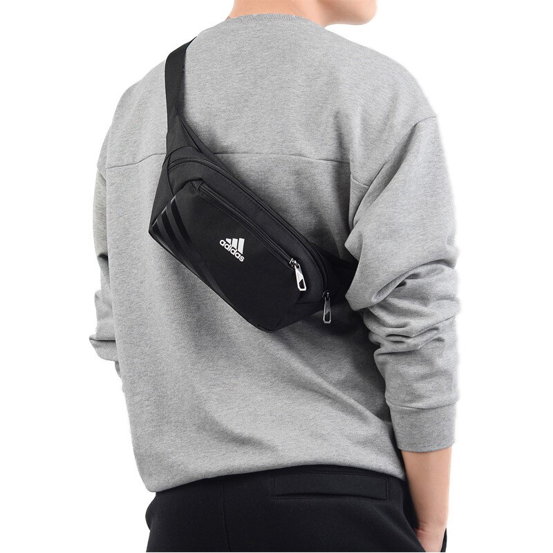 ADIDAS WAIST BACK BAG AJ4230 黑 白 腰包 運動背包 斜背 單車 隨身包