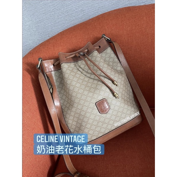 Celine Vintage 經典奶油老花水桶包