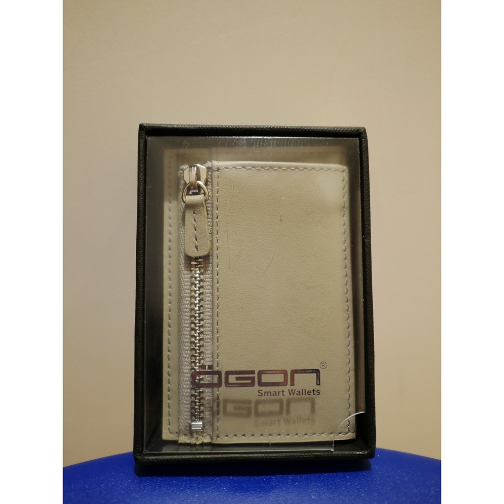 OGON Cascade Zipper Wallet RFID 安全防盜真皮拉鍊三摺錢包－Blaster 太空銀