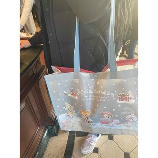 台灣出貨 實體店 日本進口 日本迪士尼海洋 冬天 雪人 達菲 雪莉枚 畫家貓 史黛拉 購物袋 手提袋 環保袋
