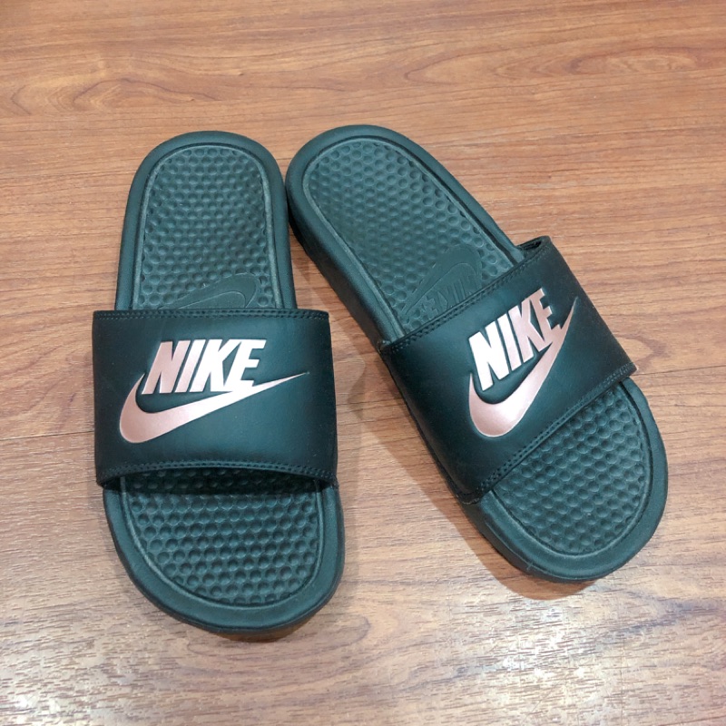 Nike黑粉拖鞋24號