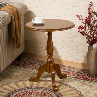 家具批发㍿實木小圓桌美式沙發邊桌歐式簡約圓茶幾小茶幾邊幾角幾咖啡電話桌