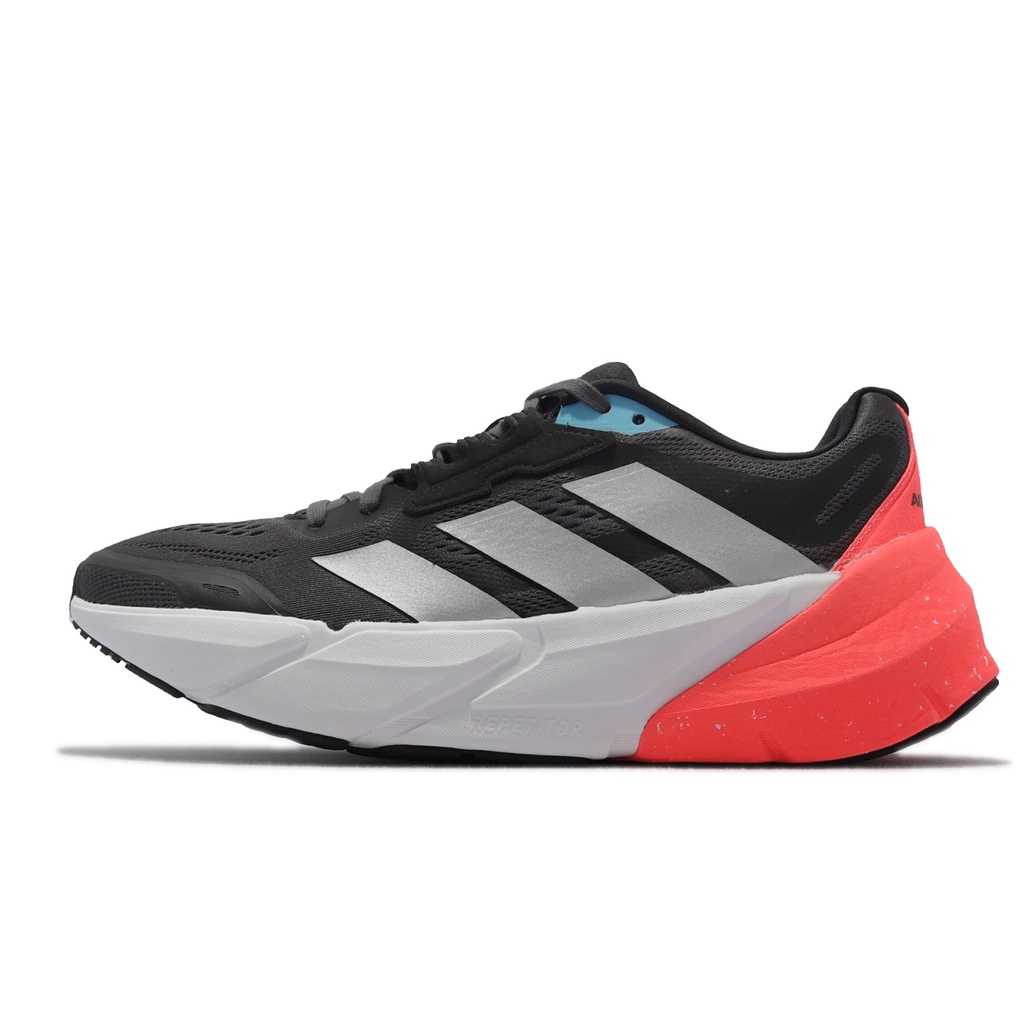 adidas 慢跑鞋 Adistar M 灰 銀 紅 男鞋 愛迪達 厚底 緩震 運動鞋 【ACS】 H01165