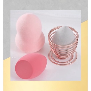 BEAUTY BLENDER 海綿蘑菇海綿蛋化妝工具美容攪拌器化妝海綿帶黃鐵架