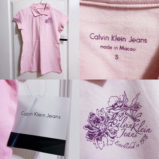 162現貨全新 CK CALVIN KLEIN JEANS 短袖 t恤 短袖上衣 上衣 粉色 POLO衫 女生襯衫 女裝