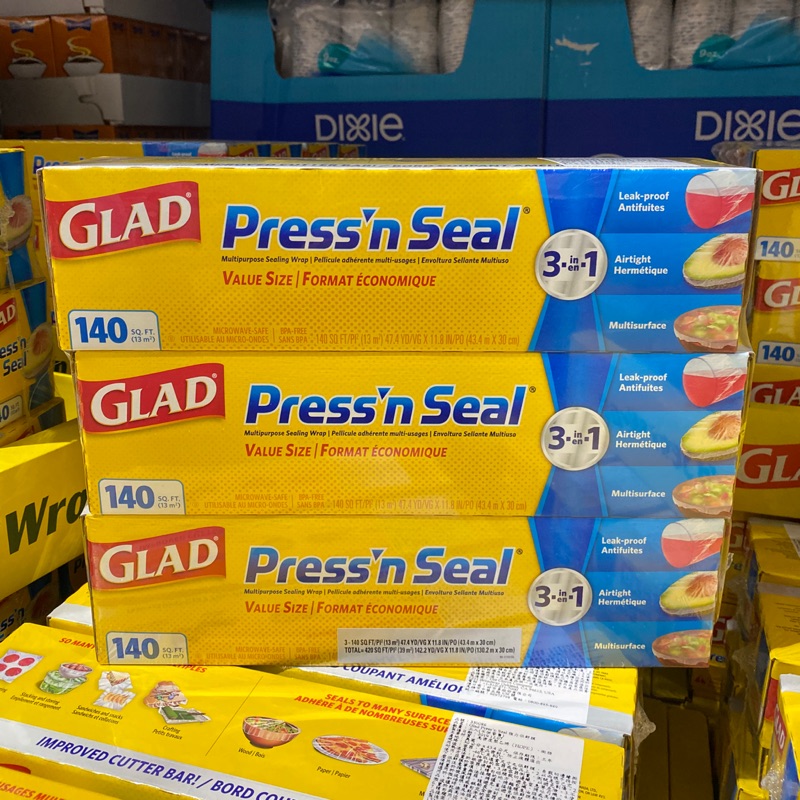 代購 好市多 GLAD PRESS'N SEAL WRAP 強力保鮮膜 3入