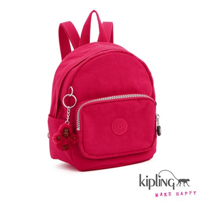 Kipling 迷你後背包 歐美精品 比利時品牌 MINI 尼龍背包 猩猩包 側背包 手拿包 旅行 亮眼桃紅色
