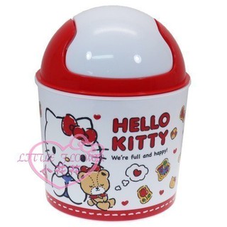 ♥小花花日本精品♥Hello Kitty 小熊桌上型垃圾桶置物小桶蓋子式好整理防水居家辦公接宜萬用桶 99111205
