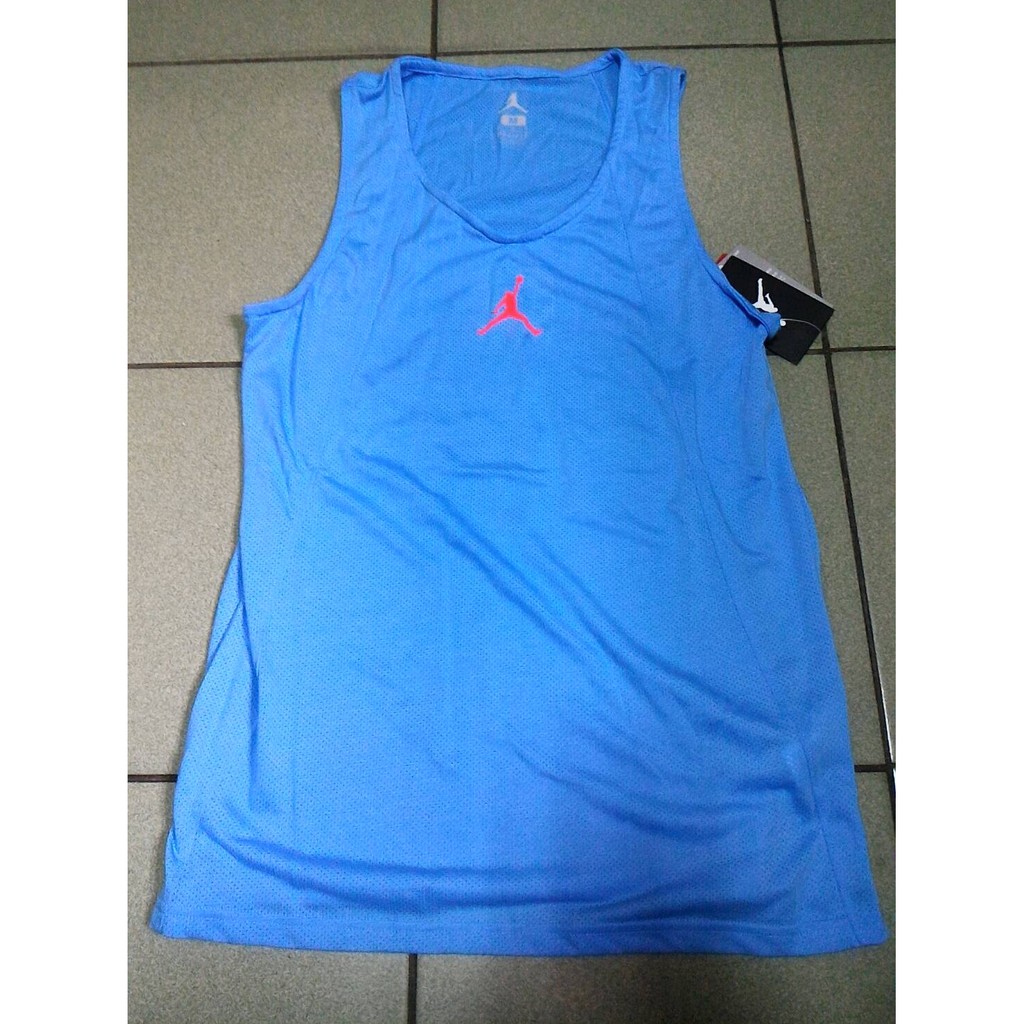 全新 最後一件 Nike Jordan AJ 籃球背心 藍色 運動鞋背心 夏天-M size