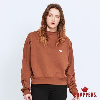 BRAPPERS 女款 經典LOGO印花短版大學T-咖啡