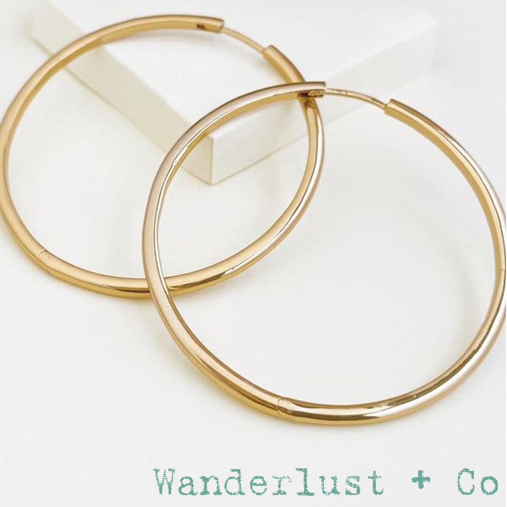 Wanderlust+Co 澳洲品牌 金色圓形耳環 經典大圓耳環 Classic Gold 46mm