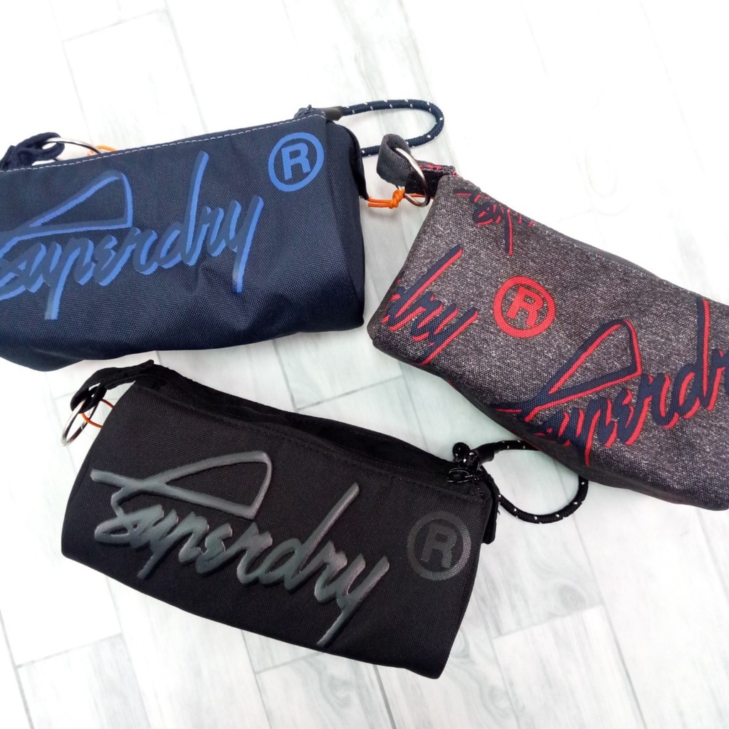 現貨Superdry Crew雙拉鍊 鉛筆袋 極度乾燥 吊掛式 雙拉鍊 化妝包 筆袋  鉛筆盒  配件包 #0741