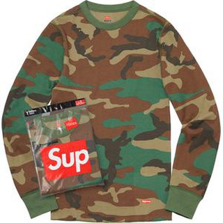 【紐約范特西】預購 SUPREME FW19 Hanes Thermal Crew 迷彩長袖 (一件裝)