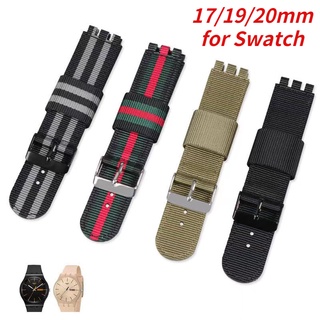 帆布尼龍錶帶, 用於斯沃琪 Swatch 錶帶 17mm 19mm 20mm 手錶配件帶工具 替換手鍊