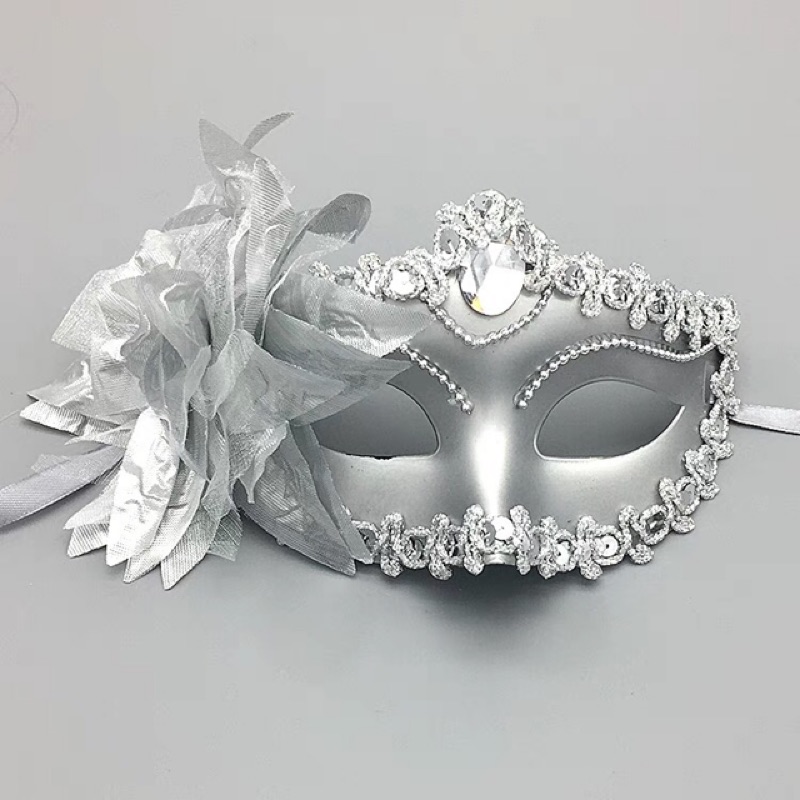羽毛/大百合/面罩萬聖節威尼斯公主舞會面具/尖頭/電鍍漆側花眼罩