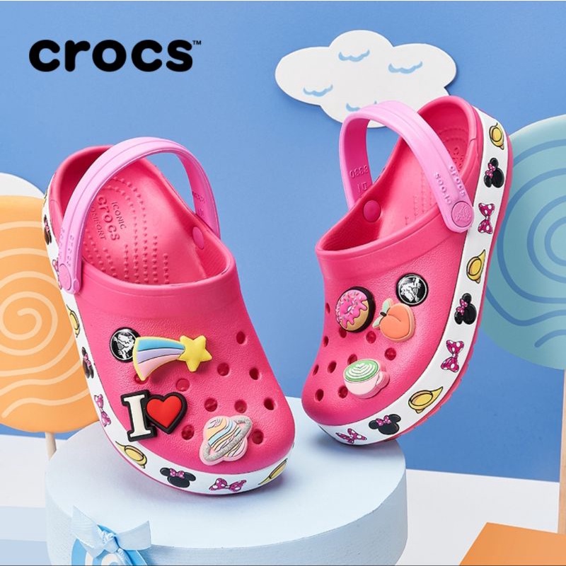 Crocs兒童涼鞋 卡駱馳洞洞鞋 米妮聯名款 女童涼鞋/雨鞋 歡迎面交