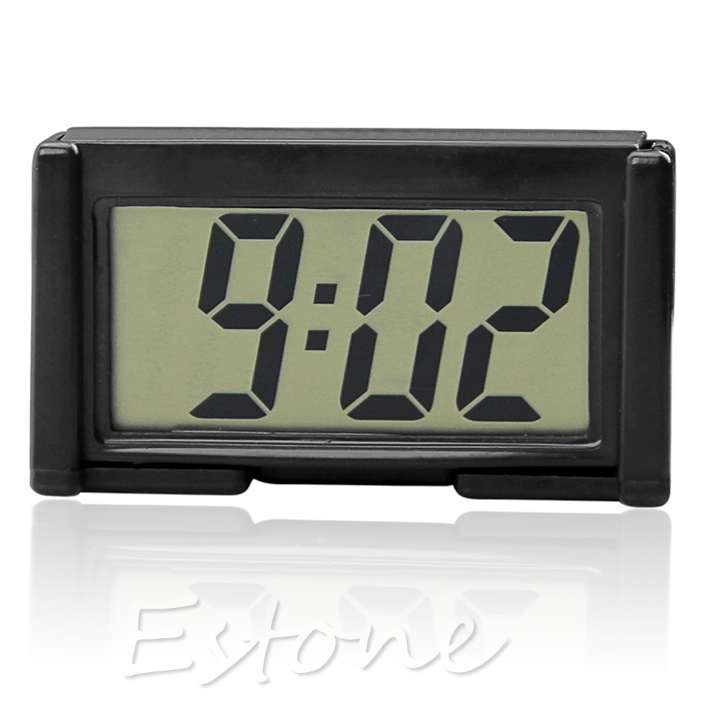 Qq* LCD 數字表汽車儀表板台電子時鐘日期時間日曆 Di 家庭易於安裝汽車卡車儀表板