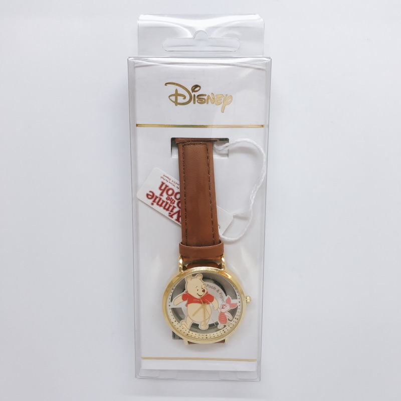 迪士尼 維尼  POOH  咖啡色 錶帶 手錶
