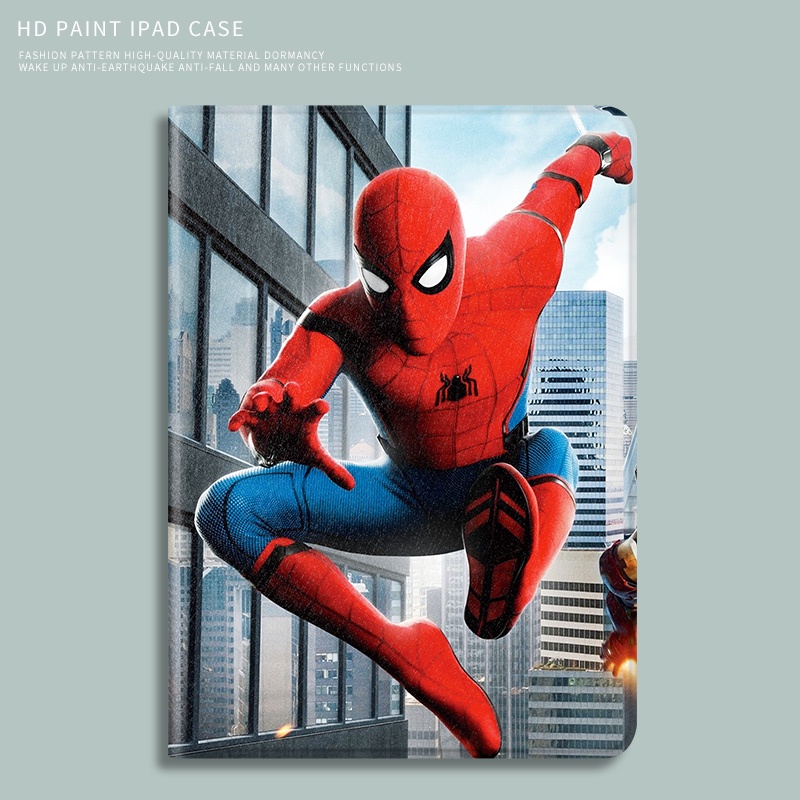 iPad2018保護殼素色蜘蛛俠2019新款air10.5寸平板電腦蘋果9.7寸網紅ipadmini5保護殼素色卡通超薄