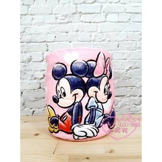 ♥小公主日本精品♥米奇米妮情侶粉色小毛毯多功能抱枕毯~8