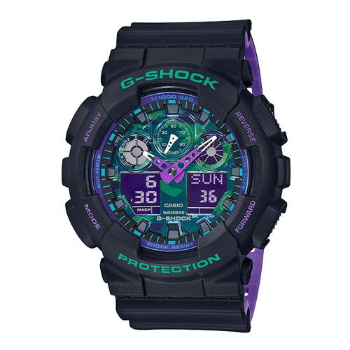 CASIO G-SHOCK  GA-100BL-1A 復古運動錶 霓虹紫 防水200米 GA-100BL 國隆手錶專賣店