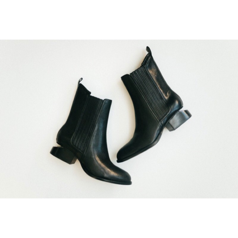 Alexander Wang anouck boot with rhodium 靴子 短靴 黑色 銀鐵片