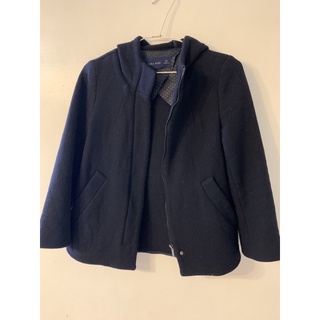 《二手》ZARA 深藍色 連帽外套 可愛 時尚 類小鬥篷