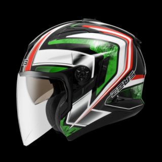 ☆宥鈞機車騎士精品☆ZEUS ZS-613B彩繪款9合1多功能帽AJ6亮面黑/綠 半罩_全罩不包含面具活動送防摔手套