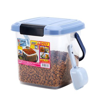 *COCO*日本IRIS飼料桶MY-3(容量約3kg)附除濕包、飼料鏟、有提把方便攜帶/飼料儲存密封桶/貓砂桶MY-3