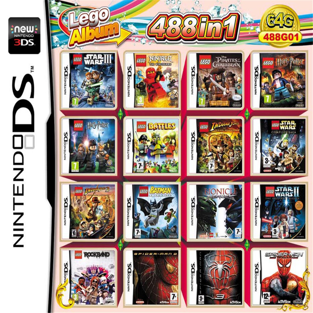[現貨]任天堂遊戲卡 502款遊戲合卡 適用於原裝NDS NDSL NDSI 2DS 3DS New2DS New3DS