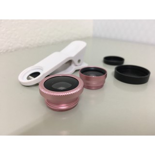 MOMAX X-Lens 3合1鏡頭組合(0.65度廣角、10X微距、180度魚眼)手機外接鏡頭組送收納盒-玫瑰金