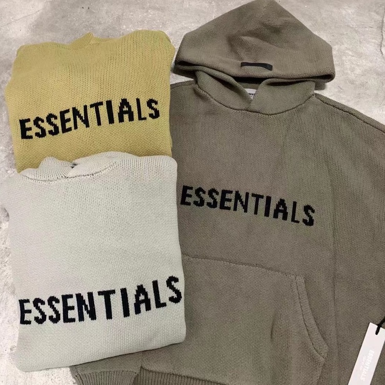 【Focus Store】 現貨秒發 Fear of God ESSENTIALS 針織 帽T 毛衣 衛衣 灰 綠 黃