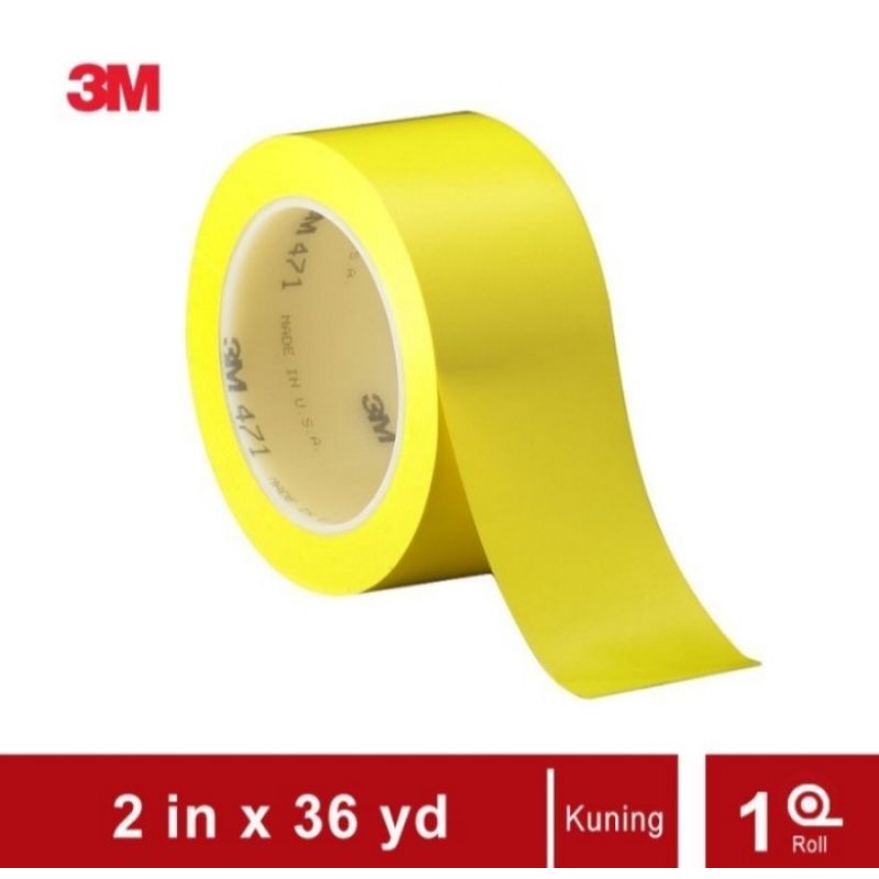3m 471 黃色地板標記膠帶乙烯基地板線地板標記膠帶地板管道膠帶 5cm x 33m 乙烯基黃色