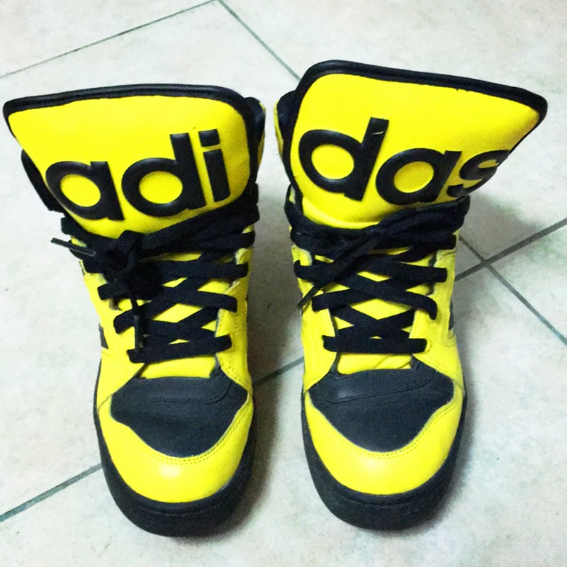 （正品）Adidas Originals by Jeremy Scott 黑黃大鞋舌球鞋