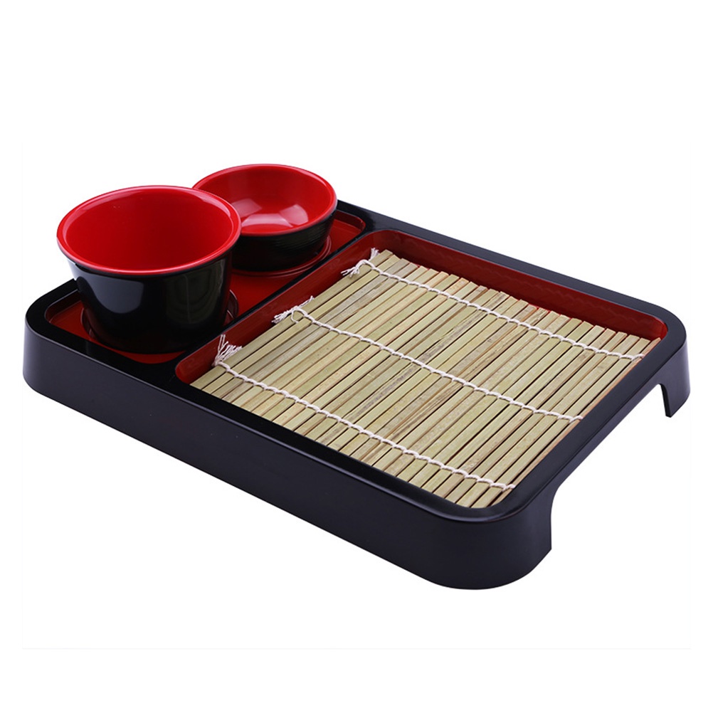 1 套日式冷面盤長方形蕎麥麵盤配竹蓆,現貨,批發價