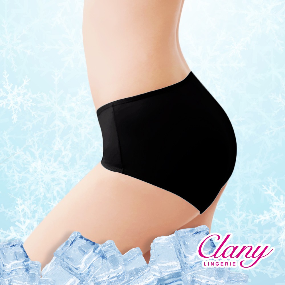 【可蘭霓Clany】-2度C奈米涼感透氣中腰 M-XL健康內褲 (神秘黑 2209-63)
