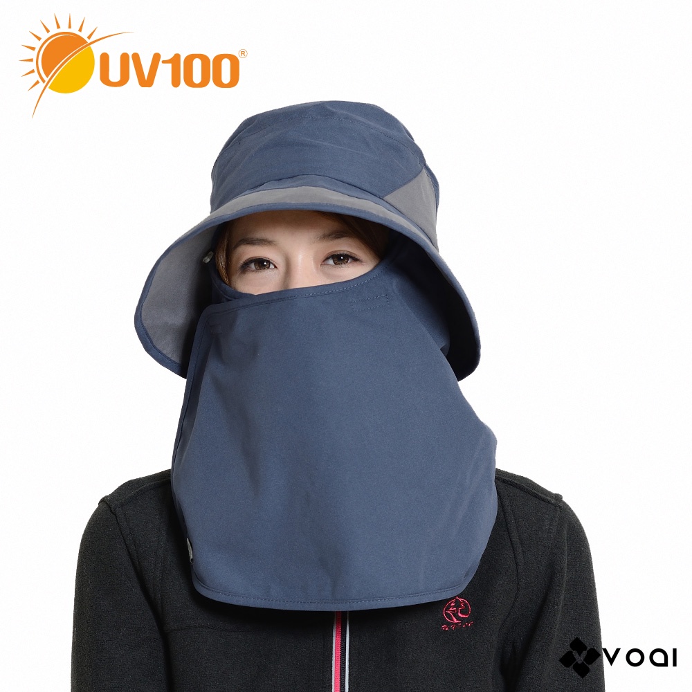 【UV100】防曬 保暖漁夫帽-護頸披風可拆(MF61703) VOAI