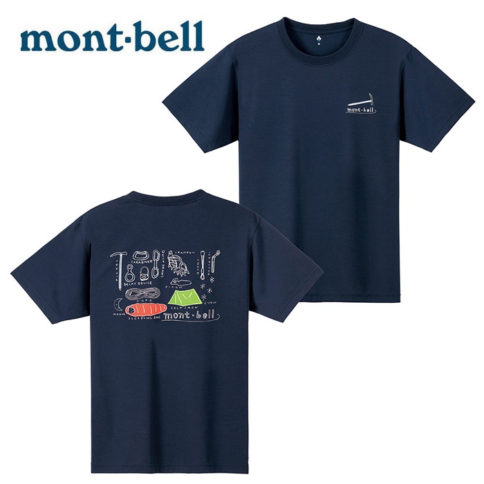 【Mont-bell 日本】WICKRON 山的道具 短袖排汗衣 男 深藍 (1114249)